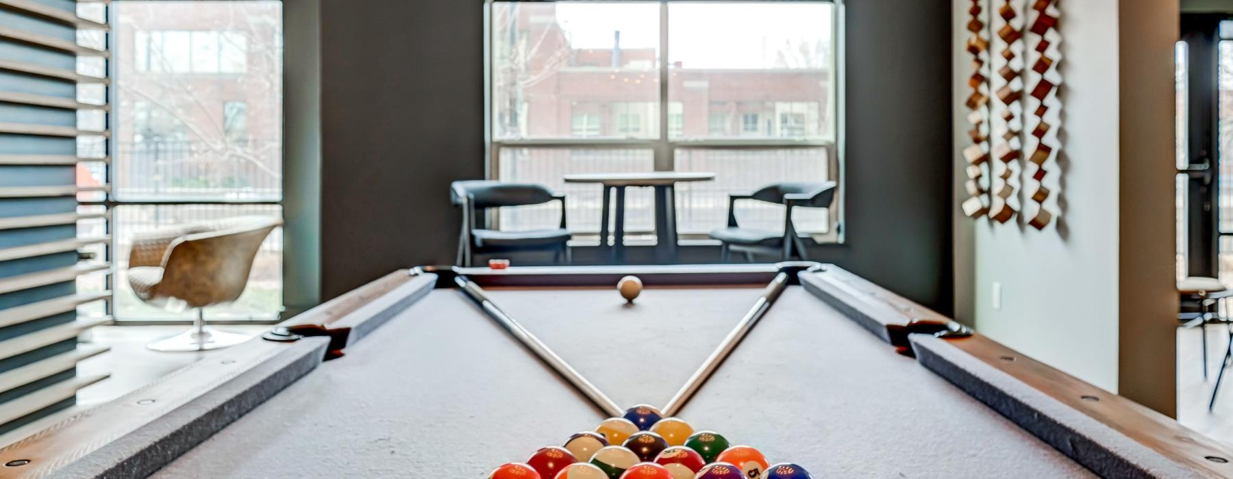 a table with balls on it